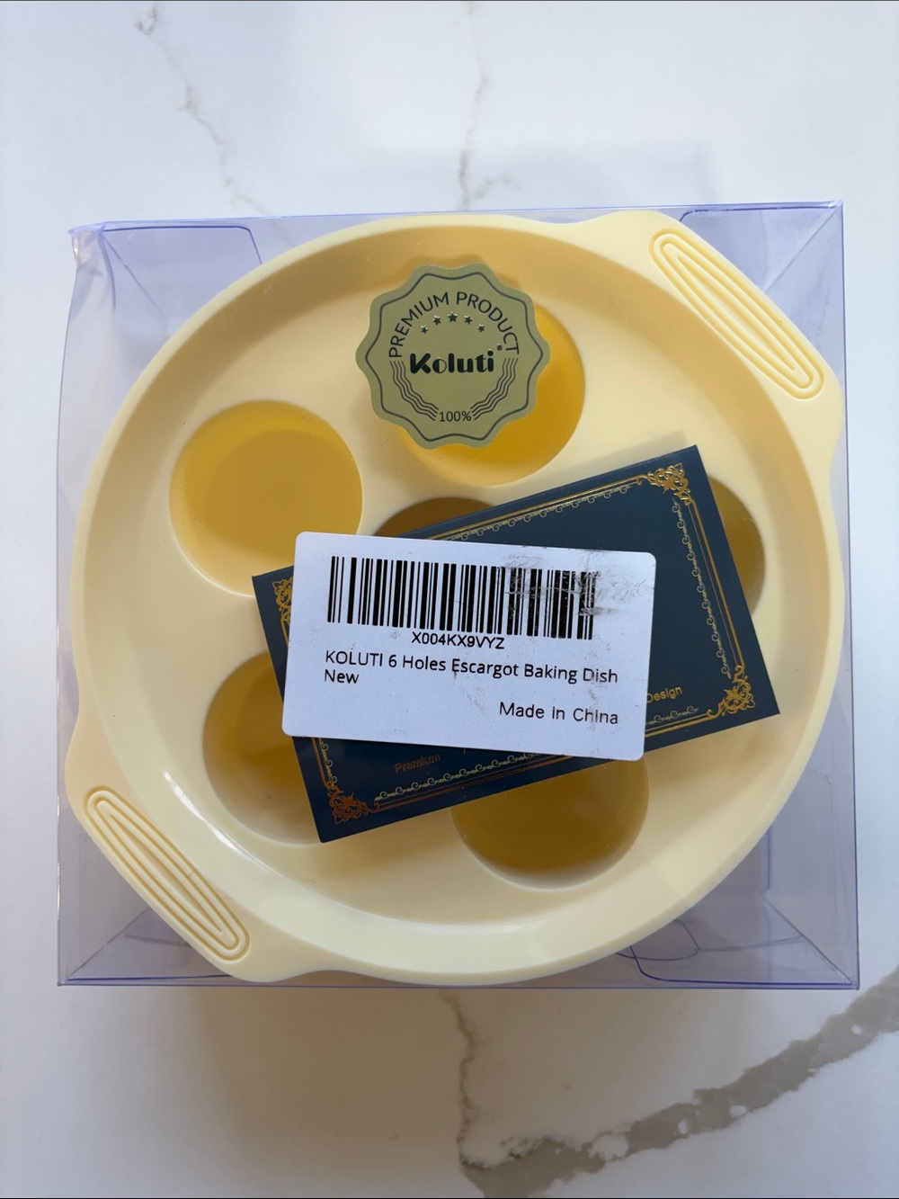 Koluti 6-Hole Escargot Baking Dish - Pale Yellow